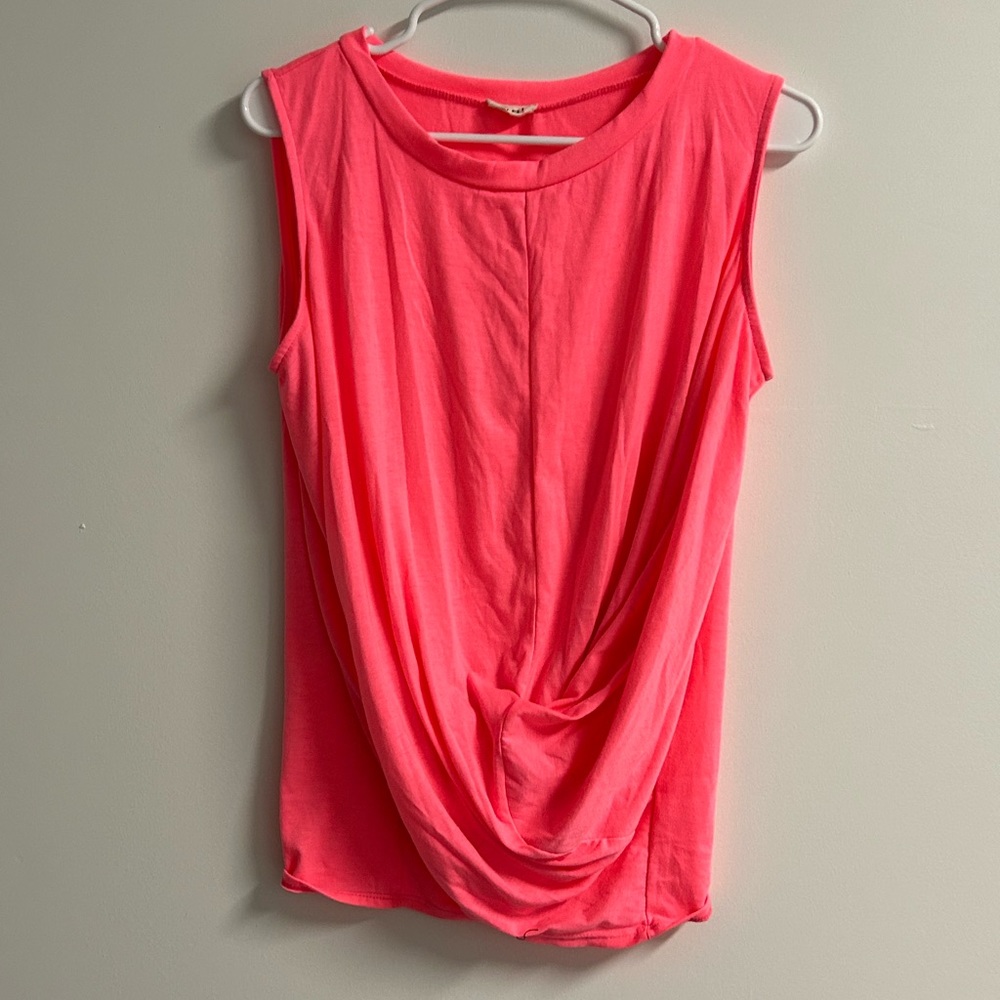 New Bibi Neon Pink Knotted Top